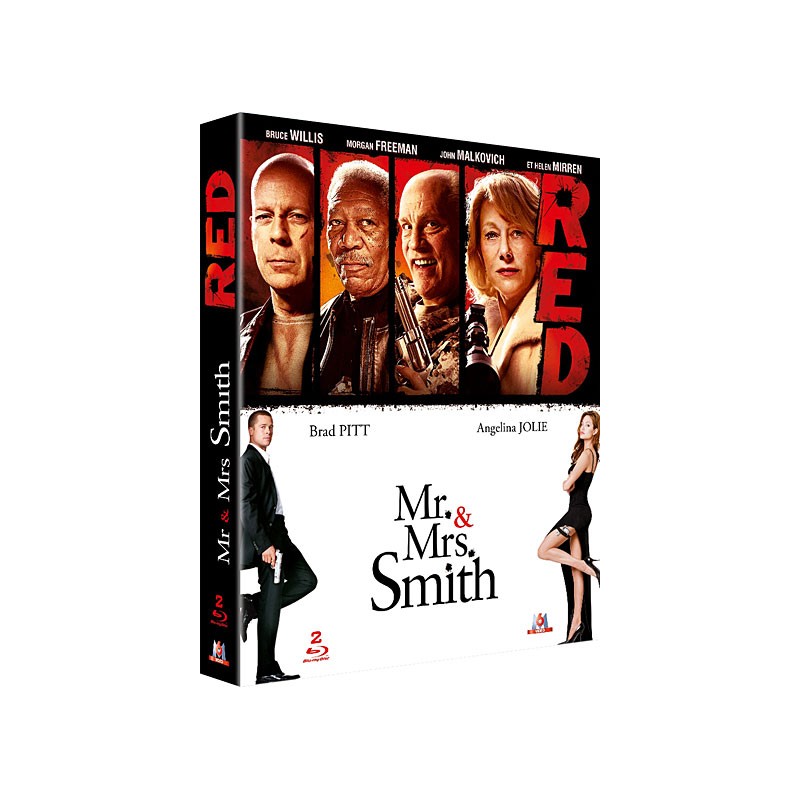 Red + Mr & Mrs Smith - Coffret 2 Blu-Ray Neuf