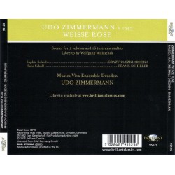 Brilliant opera collection : Zimmermann : Weisse Rose Cd Album (verso) Neuf