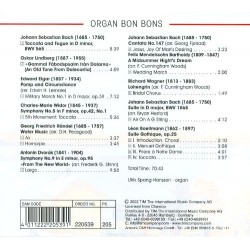 Organ Bon Bons - Ulrik Spang-Hanssen Cd Album (verso)