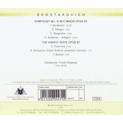 Symphony No. 10 et The Gadfly Suite Opus 97 - Shostakovich Album Cd (verso) Neuf