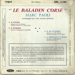 Marc Paoli Le Baladin Corse Vinyle (verso)